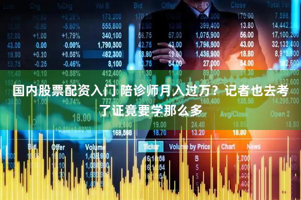国内股票配资入门 陪诊师月入过万？记者也去考了证竟要学那么多